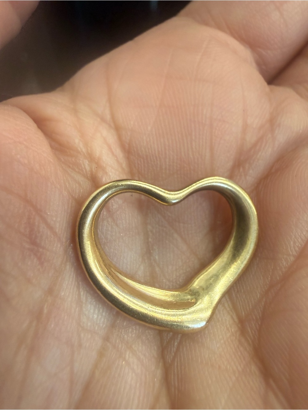 Vintage 1999 peretti Gold floating open Heart Pendant